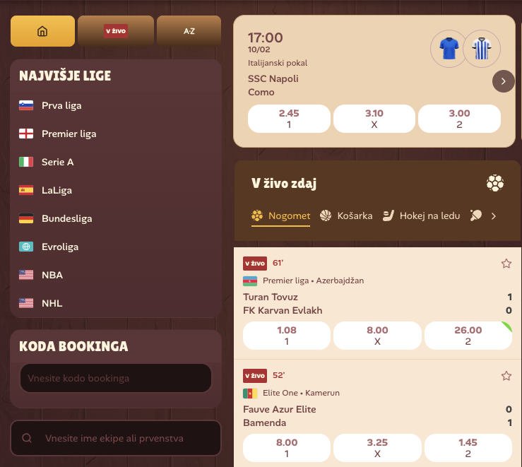 Športne Stave na Roostino