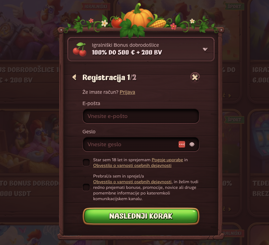 Kako se Registrirati w Roostino